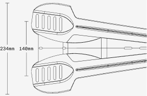 Top view — elbow width
